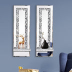 Aeveco Crystal Crush Diamond Mirrored Candle Sconces, Wall Decorations - Image 6