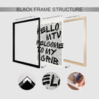 Enlaizhude Hello MTV Welcome To My Crib Quote Poster, Vintage Black White - Image 3
