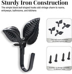 4pcs Iron Leaf Wall Hooks - Image 4