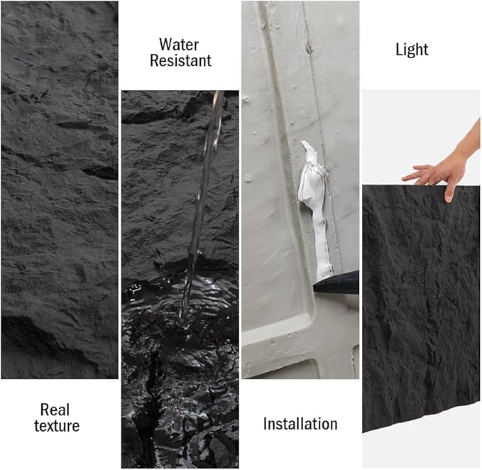 4-Pack 3D PU Stone Wall Panels for Interior Decor - Image 4