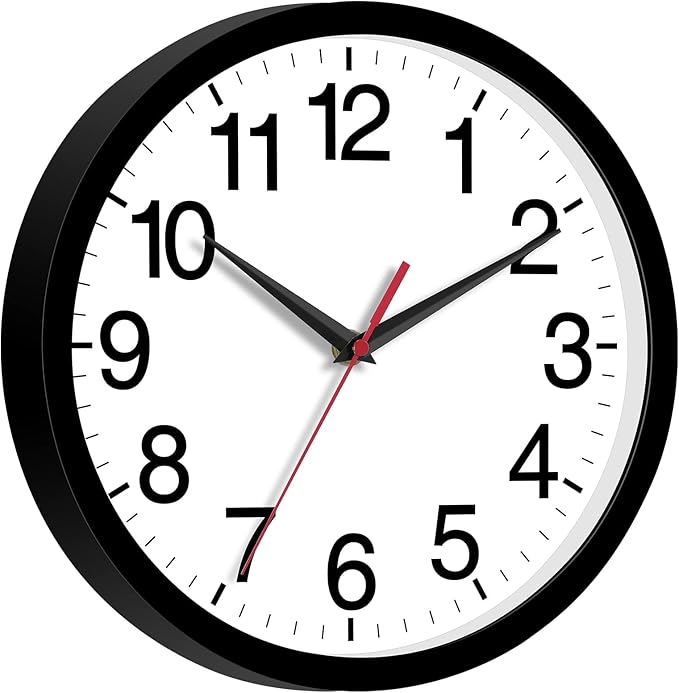 Rohioue 12 Inch Wall Clock Modern Battery Operated Silent Non Ticking Analog - Image 8