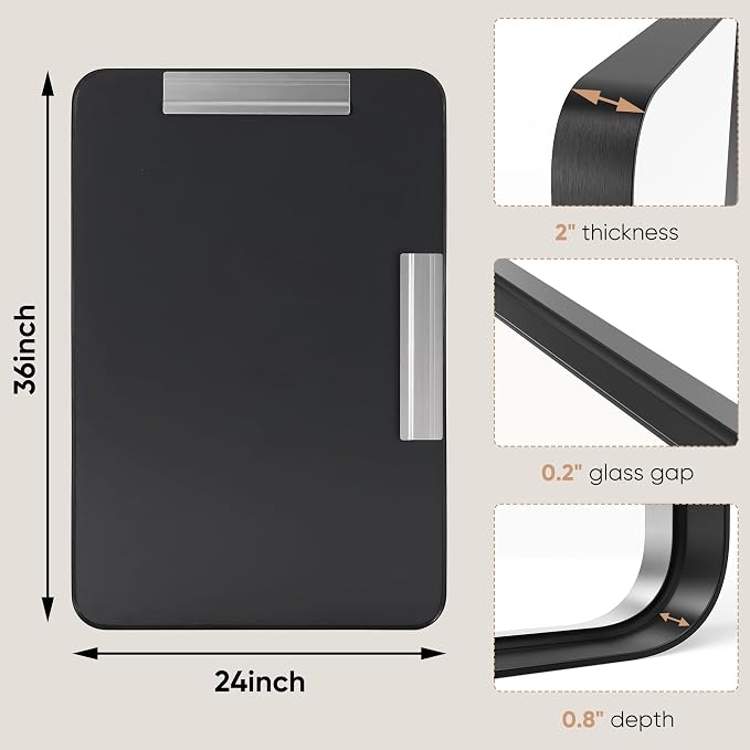 Sweetcrispy 24x36 Inch Black Bathroom Mirrors - Image 2