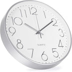 Wall Clock 10 Inch Non-Ticking Silent Modern Simple Style Round Decor Clock - Image 2