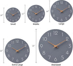 Mosewa Large Wall Clock 18 Inch Gray Modern Flatwood Silent Non Ticking Battery - Image 3