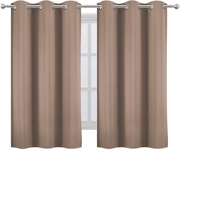 LEMOMO Cappuccino Blackout Curtains 42 x 54 Inch Length Set of 2 Panels Grommet - Image 2