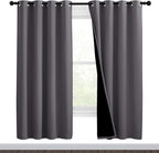 NICETOWN Grey Full Shade Curtain Panels, Pair of Thermal Insulated & Energy by NICETOWN
