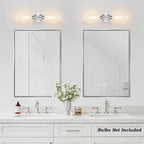 Indoi Wall Sconces Set of Two, Hardwired Chrome Bathroom Sconces Wall Lighting - Image 8