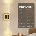 18 Inch Bathroom Sconces Set of 2, 3 Color Temperature Bubble Crystal Led Wall - Image 6