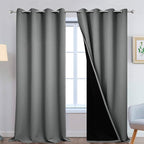 Yakamok Gray 100% Blackout Curtains Energy Saving Thermal Insulated 2 Thick by Yakamok