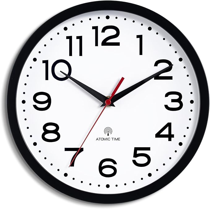 Roymnie Atomic Wall Clock 12 Inch, Modern Clock Battery Operated Classic Analog by Unknown