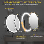 FUNTOUCH 20X/3X Rechargeable Wall Mounted Makeup Vanity Mirror - Image 6
