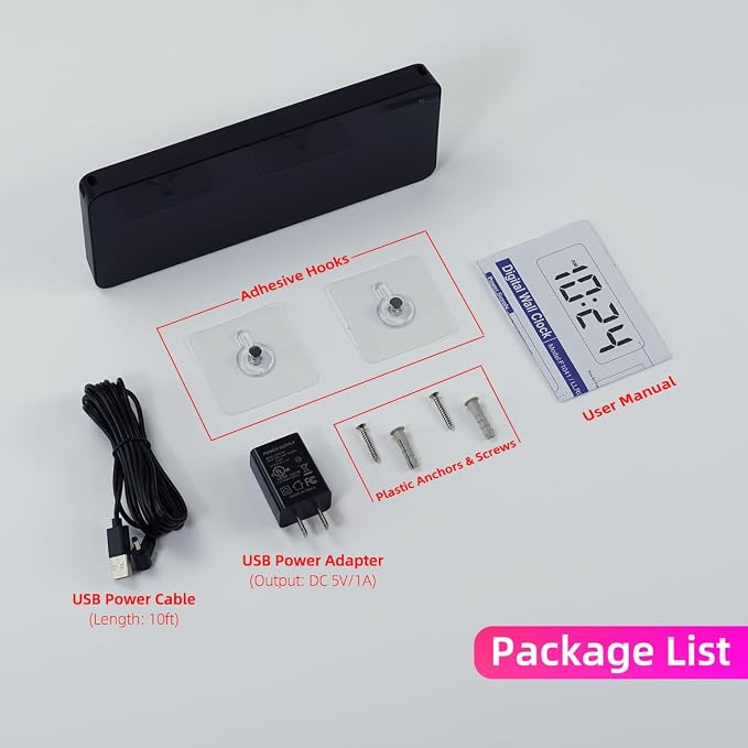 LED Digital Wall Clock with Large Display, Big Digits, Auto-Brightness - Image 7