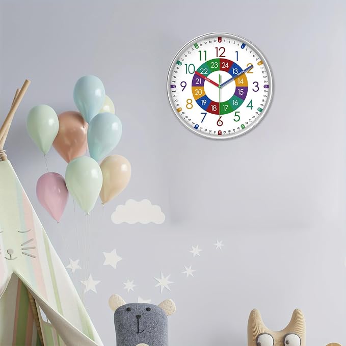 XFM Wall Clock for Kids 16 Inch Kids Teaching Wall Clocks Battery Operated - Image 6