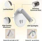 ZEROUNO Bedroom Wall Lamp with Switch Reading Light Hardwired Sconces Which - Image 2