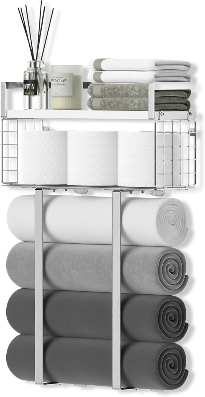 Towel Racks for Bathroom, Bathroom Shelf Over Toilet, Floating Shelves by XstydesDreamworks