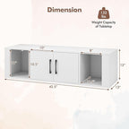 Giantex Wall Mounted Storage Cabinet 2 Cube Floating Media Hanging Desk W/2 - Image 3