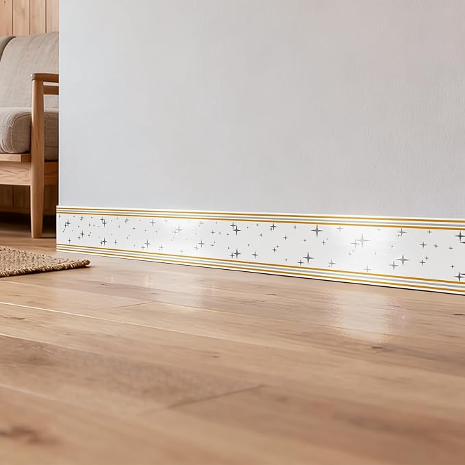 Peel and Stick Baseboard Trim, 3.93" x 196.8" Mirror Border, Self-Adhesive - Image 2