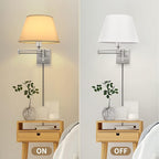 TRLIFE Dimmable Wall Sconce Plug in, Brushed Nickel Wall Sconces Set of Two - Image 5