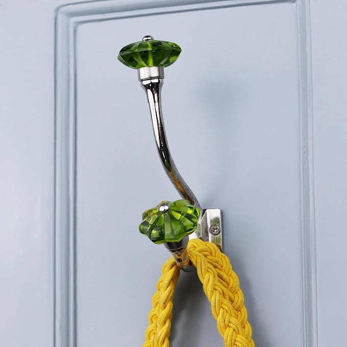 Indian Shelf Pack of 6 Heavy Duty Colorful Crystal Double Prong Glass - Image 3