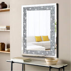 QMDECOR Crystal Crush Diamond Rectangle Silver Mirror - Image 2