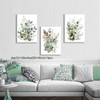 Bwodke Botanical Wall Art Plant Floral Watercolor Canvas Prints Set of 3 Framed - Image 9