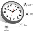 DAXSMY Wall Clock Small Analog 8 Inch Silent Non Ticking Battery Operated - Image 6