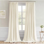 MIULEE Birch Back Tab Blackout Curtain 96 Inch Long 2 Panels Set - Image 9