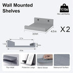 Small Floating Shelves for Wall Decor, Wall Mounted Wood Shelf for Bedroom - Image 3