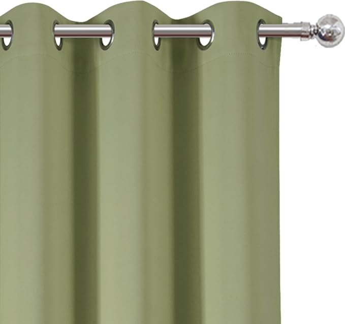 LEMOMO Sage Green Thermal Blackout Curtains/38 x 84 Inch/Set of 2 Panels Room - Image 6