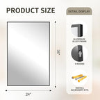 FICTOR Bathroom Vanity Mirror-Black, Shatterproof & Anti-Rust, Wall Mount - Image 2