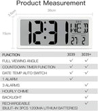 TXL 14.2" Large Digital Day Wall Clock, Custom 8 Languages Calendar, Count - Image 2