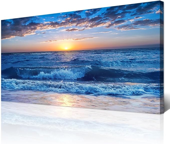 Wapluam Large Canvas Wall Art For Office Farmhouse Living Room Ocean Beach Wall by Wapluam