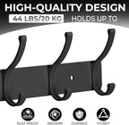 Dntorx Coat Rack Wall Mount, 2 Pack Coat Hooks Hanger Wall Double Hook Rack - Image 3
