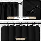 CUCRAF Black Blackout Curtains 72 inch Length 2 Panels Set, Rod Pocket Room - Image 3
