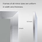Amorho 60 X40 Inch Bathroom Mirror Silver, Thick Metal Framed Wall Mirrors - Image 4