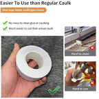 White Caulk Tape Self Adhesive Waterproof, Bathroom Peel & Stick Caulking Strip - Image 4