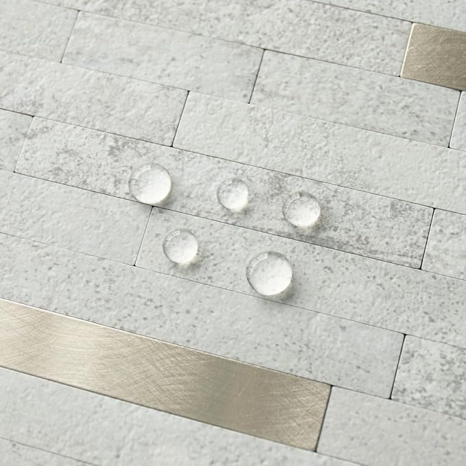 AULIGET 2 Sheets Faux Stone Peel and Stick Backsplash - Image 3