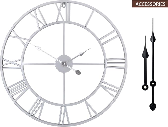 LEIKE 16" Modern Large Wall Clocks, Silent Non Ticking, Battery Operated - Image 2