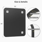 30x36 Inch Matte Black Bathroom Vanity Mirrors | Flush Mount Deep Set Metal - Image 7