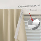 Thermal Blackout Curtains with Self-Adhesive Tape, No Rod No Drill Easy Install - Image 7