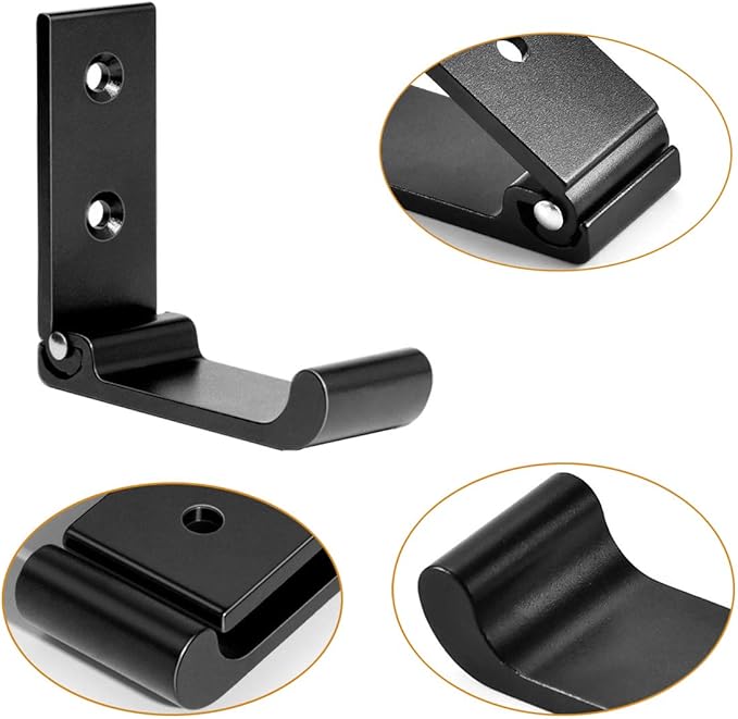 Folding Coat Hooks, Matte Black Wall Hooks - Image 4