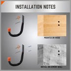 HORUSDY 6-Pack Heavy Duty Metal Wall Hooks, Large Garage Storage & Organization - Image 5
