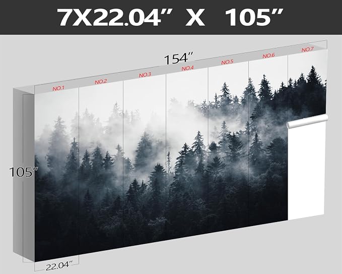 XMPMBM-Foggy Forest Fabric Wallpaper Pine Forest Living Room Bedroom Bathroom - Image 4