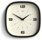 JONES CLOCKS® Pulsar wall Clock | Square Rounded Retro Clock | 10 inch | Black by JONESCLOCKS