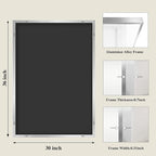 Koonmi Silver Rectangle Wall Mirror, 30x36 Inch Bathroom Mirror, Aluminum Frame - Image 2