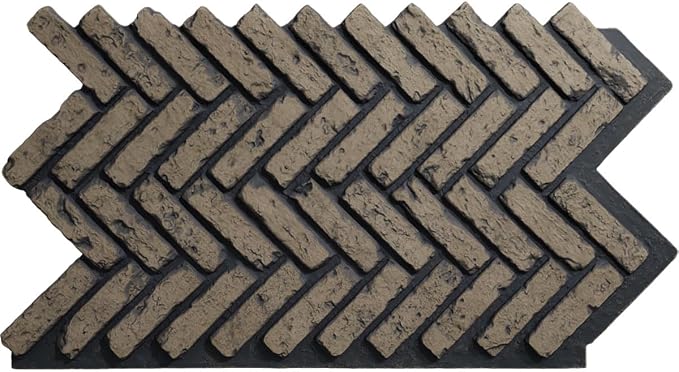 EverStone Herringbone Faux Brick Panel, 46 1/2"W x 25 1/4"H x 1"D, Ash Color by EkenaMillwork