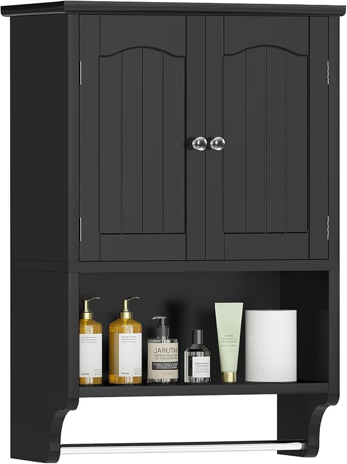 TEENFON Medicine Cabinet with Adjustable Shelves and Towel Rack, Bathroom Wall by TEENFON