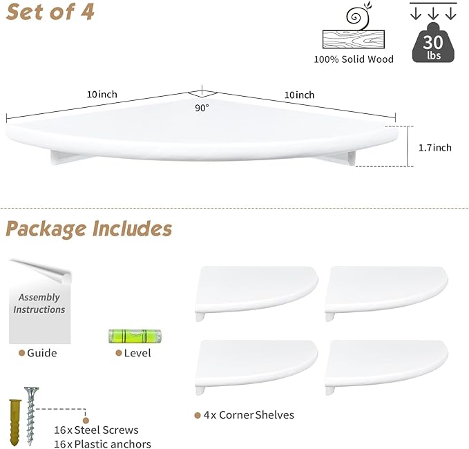 Forbena White Corner Floating Shelves - Image 2