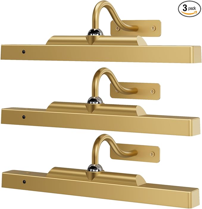 Gallery Lights for Wall 3 Pack, Cordless Remote Dimmable LED for Portrait by Craftersmark