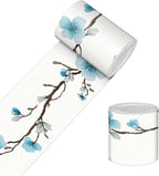 HOMETITUTE Wallpaper Border Peel and Stick Blue Blossom Texture Decorative Wall by HOMETITUTE